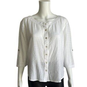 Eileen Fisher White Button Down Shirt - PS